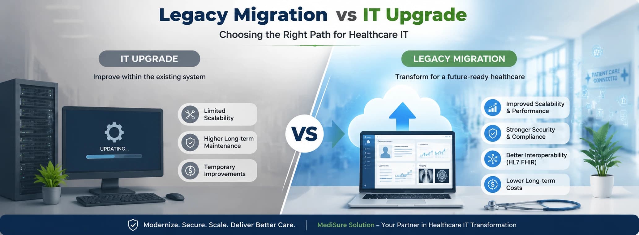 Legacy Migration vs Traditional IT Upgrades: Which Is Best for Healthcare?